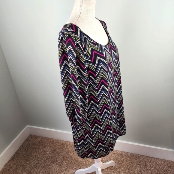 AS U WISH WOMEN'S SHIFT MULTI COLOR OPEN BACK MIDI LINED DRESS SIZE SMALL - Picture 4 of 7